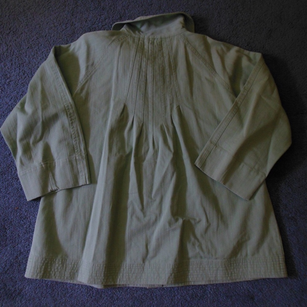 K. Jordan 14 Sage Green Button Swing Coat Jacket